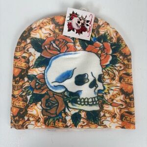 Skull and Roses Beanie